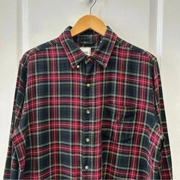 Chaps Men’s Plaid Flannel Long Sleeve Button Down Shirt Red Blue Black Green LG - Picture 6 of 16